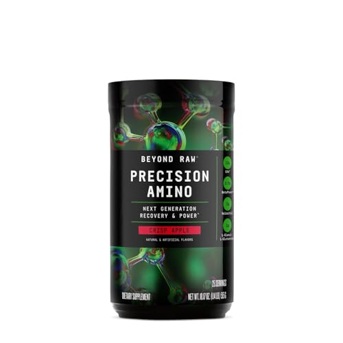 BEYOND RAW Precision Amino, Recovery & Power Amino Acid Formula, Fuel Muscles, Enhance Hydration, Crisp Apple, 25 Servings