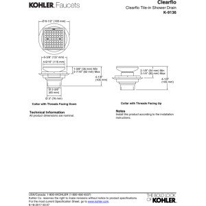 Kohler K-9136-BN Square Design Tile-In Shower Drain Finish: Vibrant Brushed Nickel - image 3