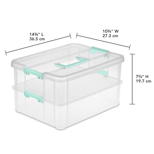 Sterilite Stack & Carry 2-Layer Handle Storage Box with Lids, 4-Pack - image 3
