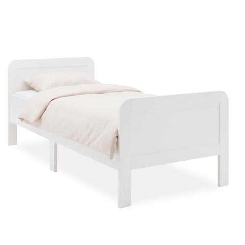 Homestyle4u Komfortbett Bett Senioren Seniorenbett 90x200 Komforthöhe Weiß Holz Leichter Einstieg extra hoch