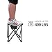 TRIPLE TREE 2 Pack Camping Stool, Grey, 13.8 Inch Portable Folding Stool for Outdoor Walking Hiking Fishing 400 Lbs Capacity with Carry Bag