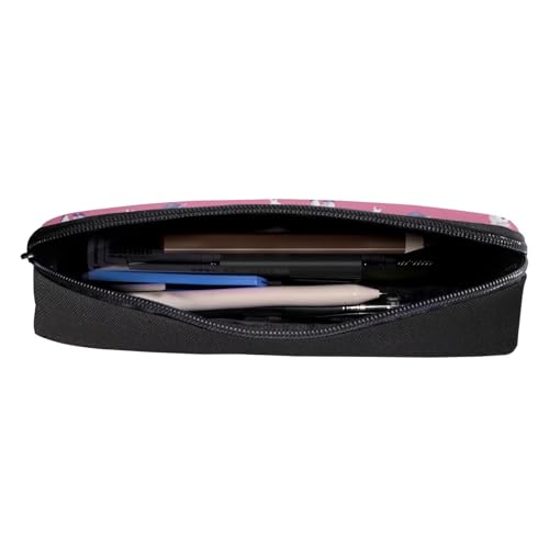 Image of Cute Pink Horse Print Pencil Case School Supplies Small Capacity Holder Box Storage Bag Stuff for Kids Boys Marker Pouch Pen for School Office