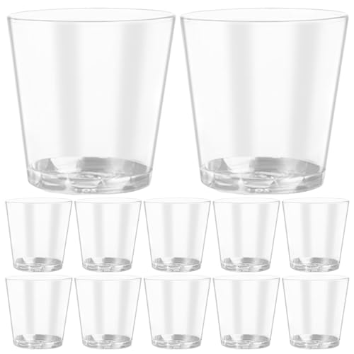FONDOTIN 100個 使い捨て飲料カップ 多目的パーティーワイングラス 小型果汁杯 透明マルチユースドリンクカップ