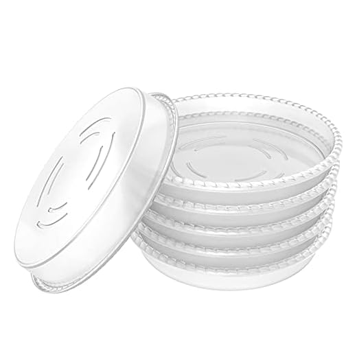 UPMCT 6 Pack Plant Saucer, 4 6 8 10 12 Inch Durable Plant Tray Flower Pot Saucer Round Pallets for Indoors and Outdoor, Plant Container Accessories (4 Inch, Clear)