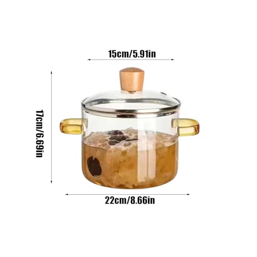 Olla de vidrio resistente al calor con diseño minimalista para cocina 6