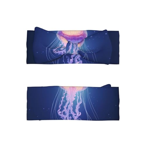 Glowing Jellyfish Printed baby bow headband - Soft and elastic material, suitable for newborns, babies, and toddlers2