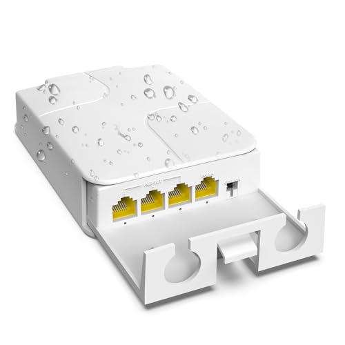 Image of VIMIN 4-Port Outdoor PoE Gigabit Extender, 1 in 3 Out PoE Repeater with 1000Mbps, IEEE802.3af /at Compatible, IP66 Waterproof, Extend Additional 100m(328ft), 30W Max, Vlan, Plug & Play