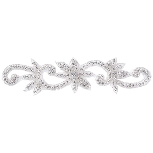 FINGERINSPIRE Vestido de novia de diamantes de imitación de cristal, apliques de hierro o coser diamantes de imitación para decoración de vestidos de imitación, apliques de cuentas