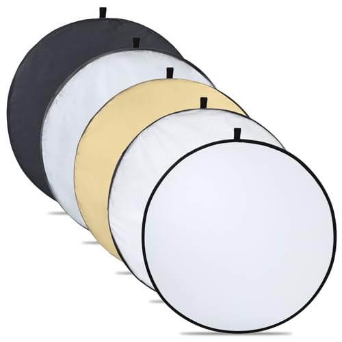 Portable 32inch/80cm 5-in-1 Light Reflector, Collapsible Photography Diffuser for Studio and Outdoor...