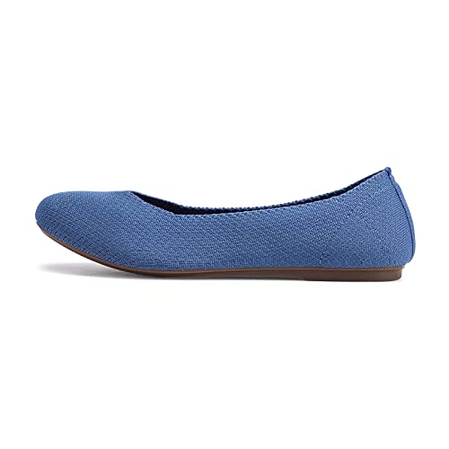 Image of Frank Mully Women's Ballet Flat Shoes Knit Dress Shoes Round Toe Slip On Ballerina Flats for Woman Low Wedge Comfort Soft