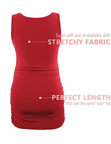 Maternity Tops Maternity Tank Top Maternity Tank Tops For Pregnancy Maternity Clothes Summer (Wine Red,M) #TOP4