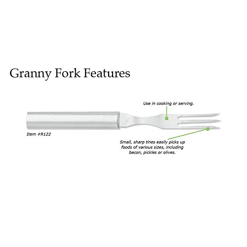 Rada Cutlery Granny Fork – Made From Stainless Steel With Brushed Aluminum Handle, 7-3/4 Inches - Thumbnail 2
