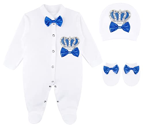 Image of Lilax Baby Boy Newborn Crown Jewels Layette 3 Piece Gift Set