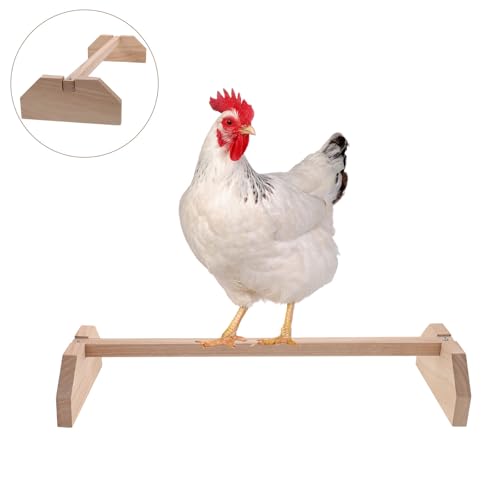 Image of Ipetboom Chicken Perch Natural Wooden Bird Perch Stand for Hens Chicks and Small Birds Indoor Chicken Coop Accessories 15.74 X 5.90 X 2.55 in Bird Playground