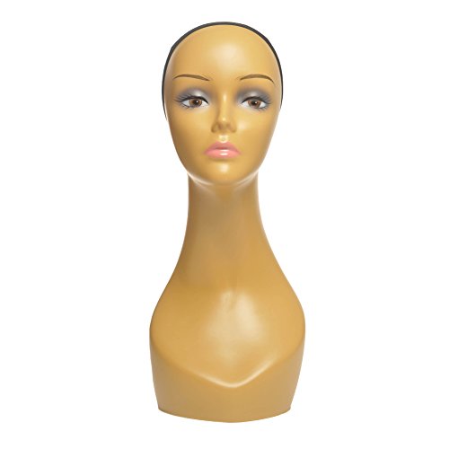 18" High Female Life Size Mannequin Head for Wigs, Hats, Sunglasses Jewelry Display Style C3