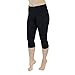 Produktbild Blickdichte Leggings für Damen Capri Hose Leggins Bunt aus Baumwolle 3/4 Länge, Farbe: Schwarz, Größe: 48-50