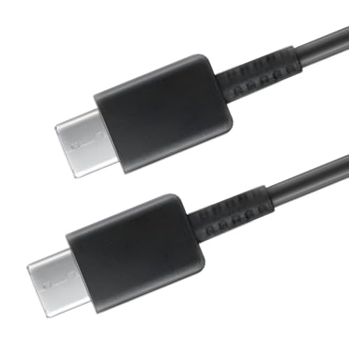 Image of 65W Original SuperFast Type C to C 3.3FT (5A) Charging Cable High-Speed & Data Transfer Compatible with Samsung Galaxy M15,F15,A15,A14,M14,F14,M34,F34,A34,A54,S21 Fe 5G,S22,S23 Type-C PD Cord,Black