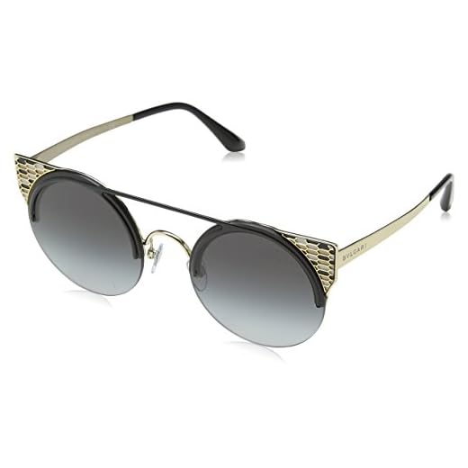Bulgari 0BV6088 20188G 54 Gafas de sol, Negro (Black/Pale Gold/Greygradient), Unisex-Adulto