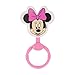 2 Pack Disney Minnie Mouse Character Shape Rattle and Keyring Teether, Premium Toddler Birthday Toys, Infant Teething Toys, Great for Newborn Shower Gifts
