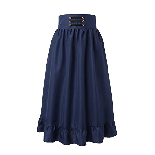 Falda acampanada elegante midi de cintura alta estilo clásico evasé para mujer