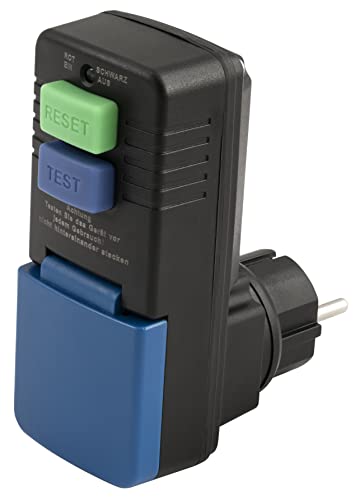 MC Power - Personenschutz-Zwischenstecker I PS-35 I 230V, 16A, 3.500W, IP44 FI-Schutzadapter 30mA Fehlerstromschalter mit Test Reset für Außen Innen Geräteanschluss