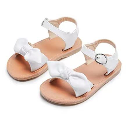 Otter Momo Girls Sandals Open Toe Princess Dress Flat Shoes Summer White Sandals For Toddler Girls Size 12 #TOP1