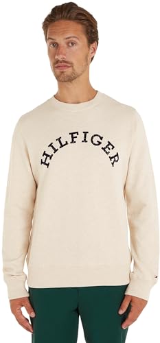 Tommy Hilfiger Men's Hilfiger Arched Htr Sweatshirt Mw0mw34448 Sweatshirts, Brown (Calico Heather), XXL