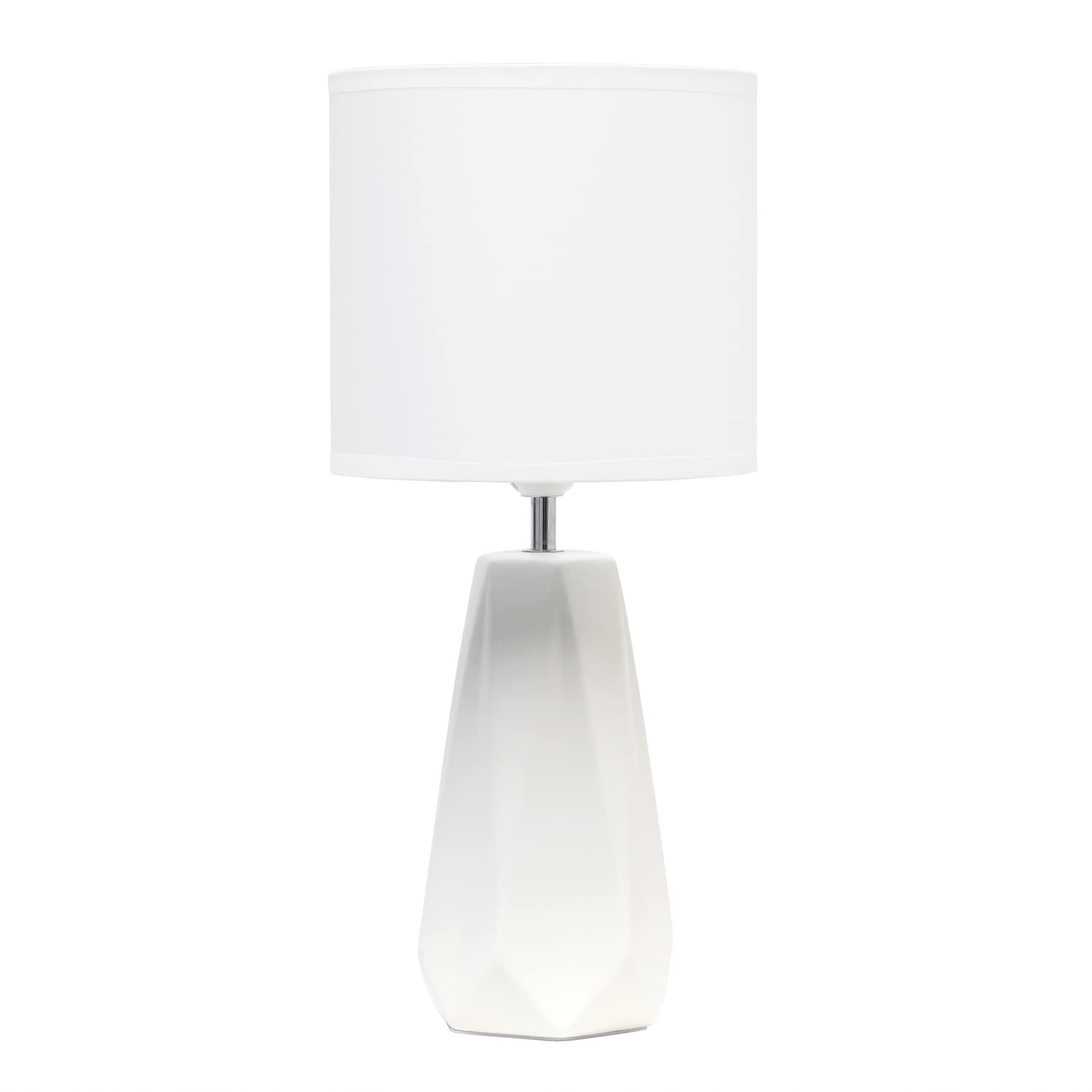 Simple Designs LT2082-OFF Ceramic Prism Table Lamp, Off White