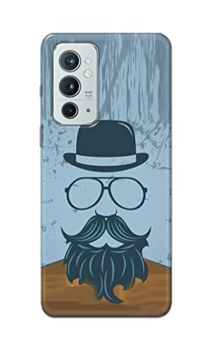 Image of PRINTFIDAA Mustache Beard and Hairstyle Hipster in Glasses Printed Designer Hard Case for OnePlus 9RT 5G Back Cover -(e) RPM1002