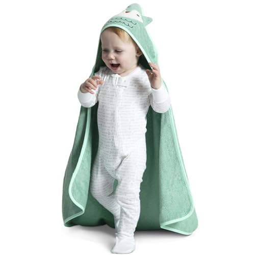 Image of Delta Children Baby /Infant Hooded Bath Towel - Super Soft and Absorbent- Newborn Essential - Ideal Baby Registry /Shower Gift for Boys and Girls, Light Teal Owl