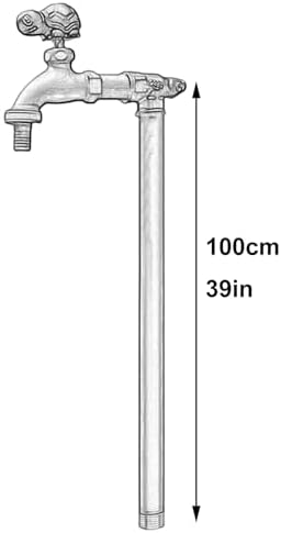 16in Frost-Proof Outdoor Faucet Column - Vertical Garden Tap, Anti-Freezing Hydrant Post for Yard & Garden Irrigation, Durable Black Water Supply (40cm)