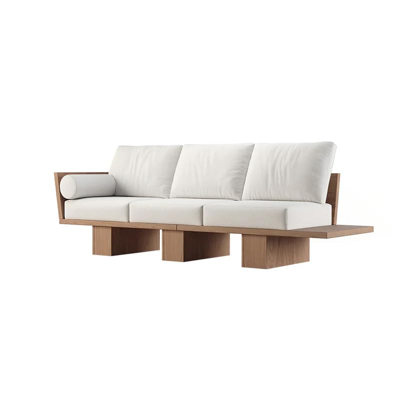Image of 3 Seater Wooden Couch for Living Room & Office | Premium Upholstered Fabric Seating | Solid Marandi Wood Frame | Modern Designer Sofa for Home, Lounge (111821307 3S)
