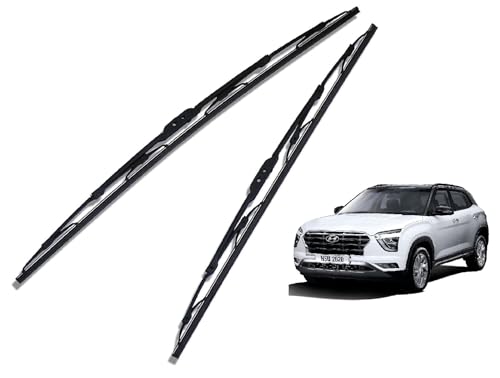 Image of Auto Hub Car Wiper Blade Compatibility with Hyundai Creta (Model - 2020-Till Date) Windshield Car Wiper Blade Size D-24,P-18