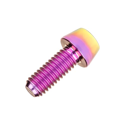 Image of Titanium Ti Bolt M5x9 16 18 20 25 30 35 40 45 50 55 60mm Tapered Head Screws Pack of 4 (M5x16mm, Purple Gold)