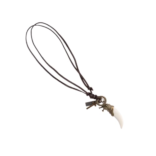 TEHAUX Cadena de Suéter Punk para Hombre Colgante de Aleación en Forma de Colmillo, Textura Fina y Superficie Lisa, Adecuado para Fiesta y Club Nocturno