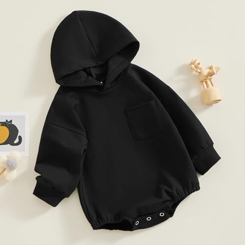 Baby Girl Boy Hoodie Romper Sweatshirt Newborn Solid Long Sleeve Hoody Bodysuit Infant Spring Clothes Outfit2