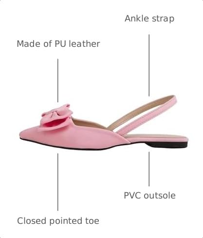 Image of Verdusa Women's Bow Pointed Toe Flat Shoes Slingback Flats Dress Shoes