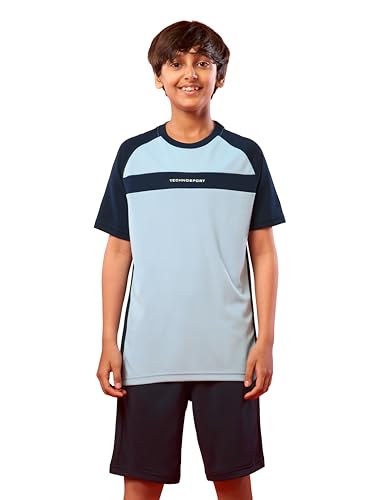 Image of TECHNOSPORT Boy's Polyester Slim Fit Crew Neck Half Sleeve T-Shirt with Technocool+, Anti Microbial Propeties for Sports and Regular Use
