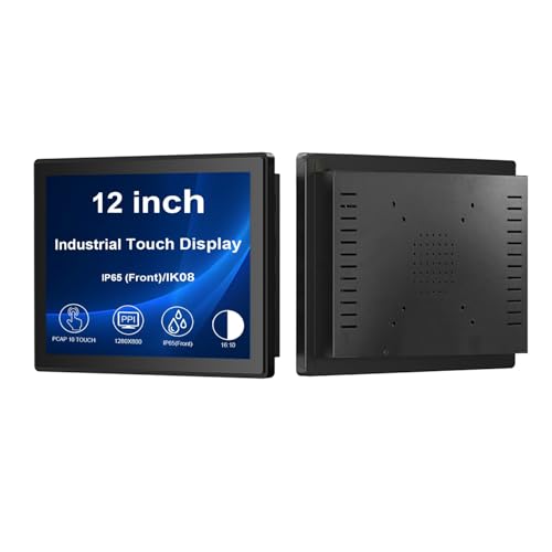 Image of VSDISPLAY 13.3'' 1920x1080 Industrial Touch Monitor IP65 Front Waterproof | IPS LCD Display,16:9 Aspect Ratio,10-Point Capacitive Touch, with H /D VGA Interface for Industrial Outdoor Kiosk Use