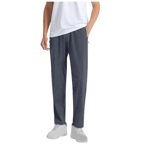 Generic Mens Casual Pants with Zipper Pockets Lightweight Hiking Running Sweatpants Gym Workout Athletic Pants for Men, Large