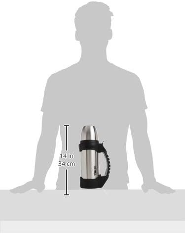 Thermos The Rock Vacuum Insulated 1 Liter Beverage Bottle, stainless steel/black, 1.1 quart (2510TRI2) - Image 8