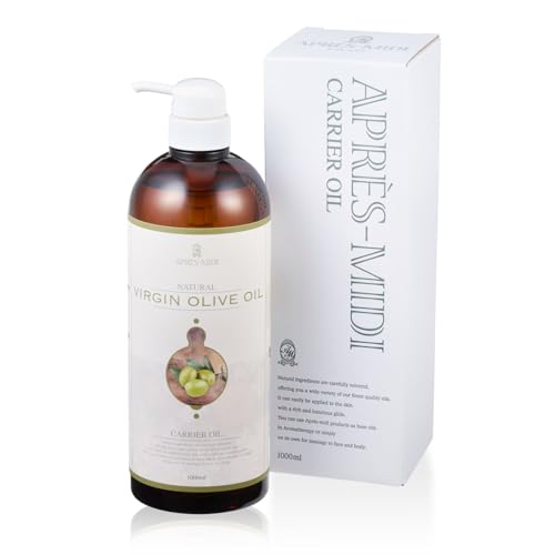 バージンオリーブオイル 1000mL 天然100％ マッサージ ボディ ボタニカル 無香料 保湿 大容量 ＜アプレ・ミディオイル VOL＞