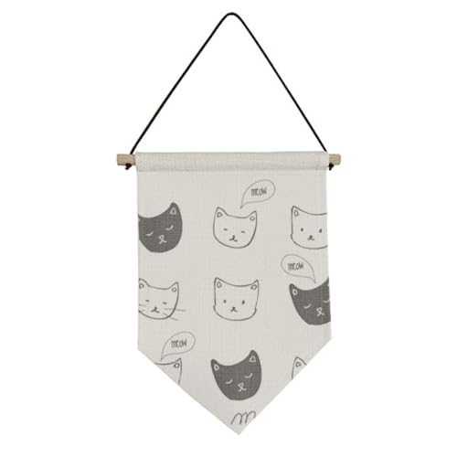 Drapeau en toile chat pour habiller un mur vide sans percer ni abîmer la peinture