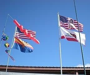 EEZ RV-Retractable Glass Fiber flagpole; Portable flagpole; Non-Conductive, Convenient and Safe, Freely retractable-23ft