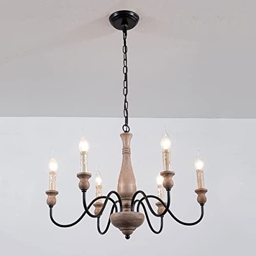 Lustre bougie vintage en métal 6 lumières pour un éclairage à 360°