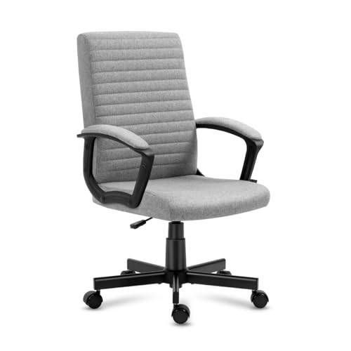 MARK ADLER Boss 2.5 Grey | Ergonomischer Bürostuhl Chefsessel Drehsessel Computerstuhl Stuhl | Gepolsterter Armlehne | Höhenverstellbar | bis 130 kg belastbar | Homeoffice Büro | Stoff | Grau