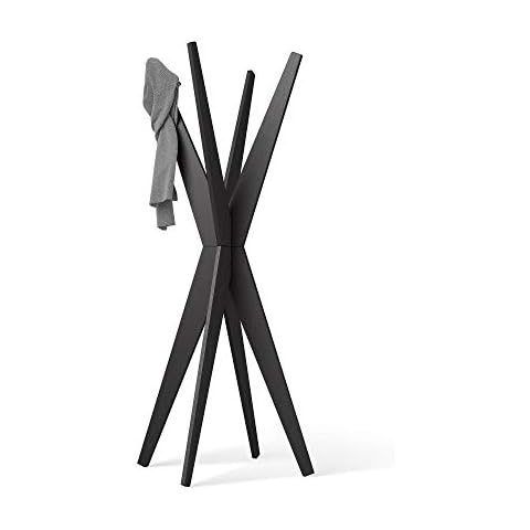 MOBILI FIVER, Perchero de pie Emma, Madera Negra Cover