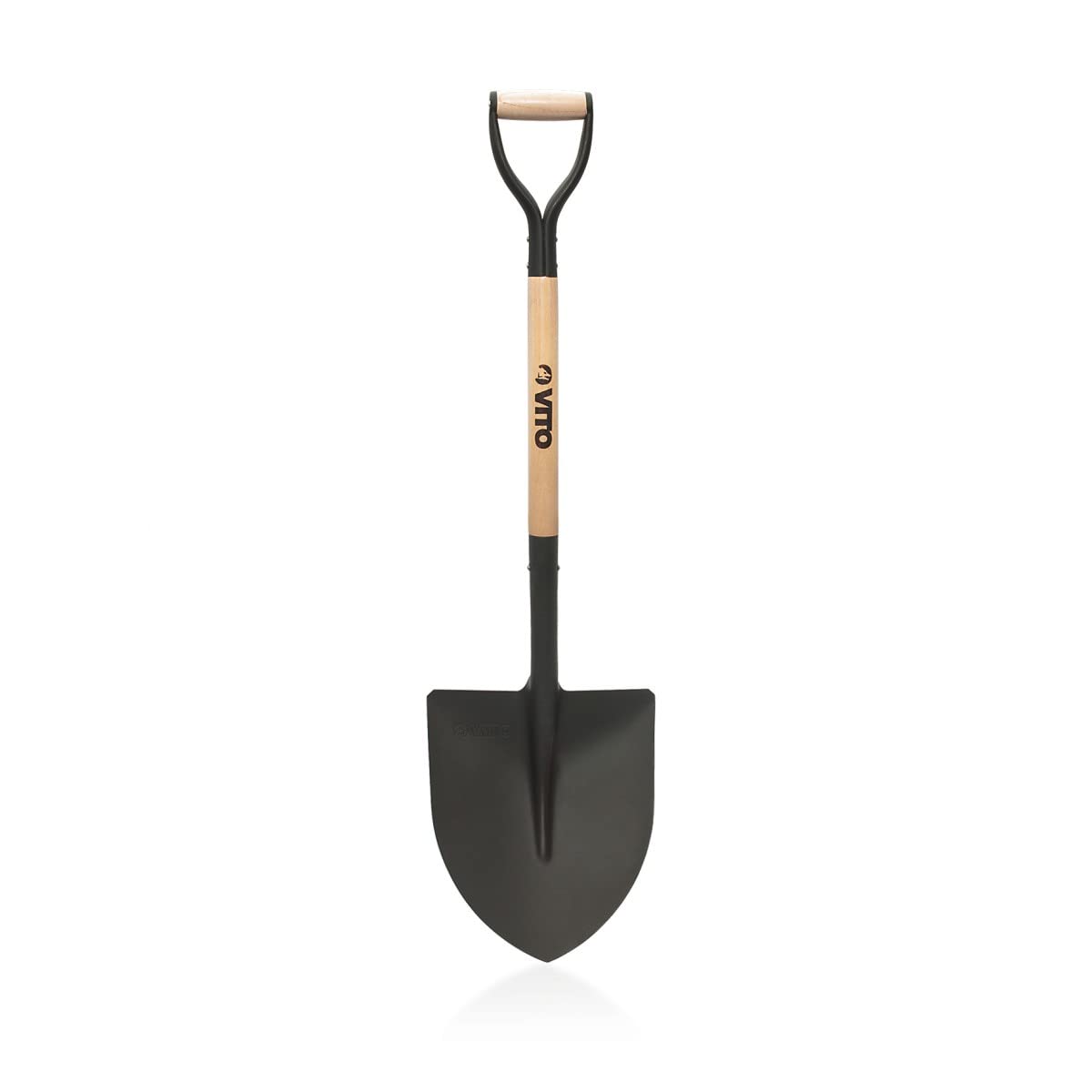 VITO - Set di 4 Utensili da Giardino in Acciaio di Alta Qualità con Manico in Legno e Impugnatura Ergonomica - Forcone + Pala Quadrata + Pala Tonda + Vanga