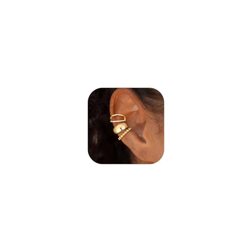 Image of Ear Cuffs Non Piercing 14K Gold Plated Ear Cuff Earrings for Women Trendy Clip on Cartilage Earring Stacks Non Pierced Adjustable Fake Earrings Set Jewelry Christmas Gift 2026 Stocking Stuffers