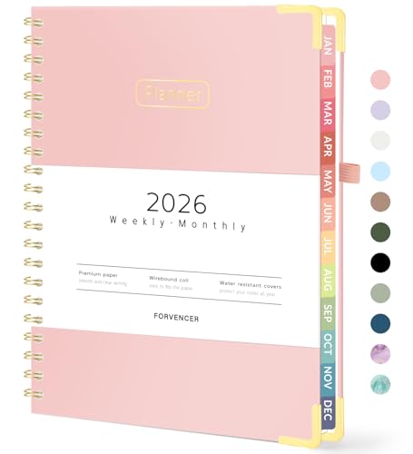 Forvencer 2026 Planner, Hardcover Calendar Planner Weekly and Monthly, January 2026 - December 2026,...